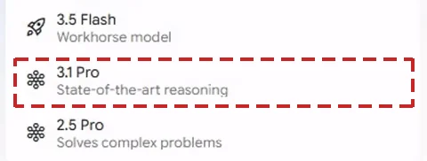 The picker sits at the right of the chat box. Pro models are the careful tier.