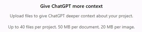 The Sources tab of a project: up to 40 files per project.