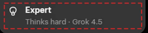 The mode menu with Expert marked.