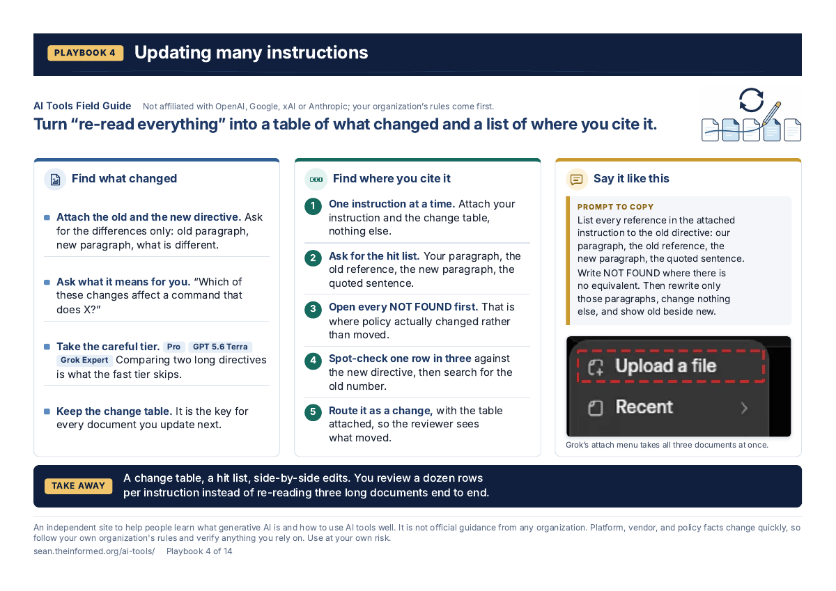 Updating many instructions — page preview