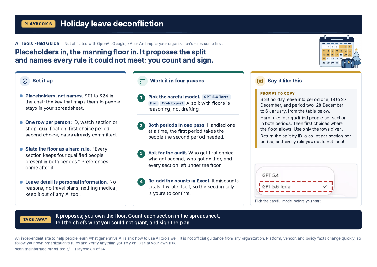 Holiday leave deconfliction — page preview