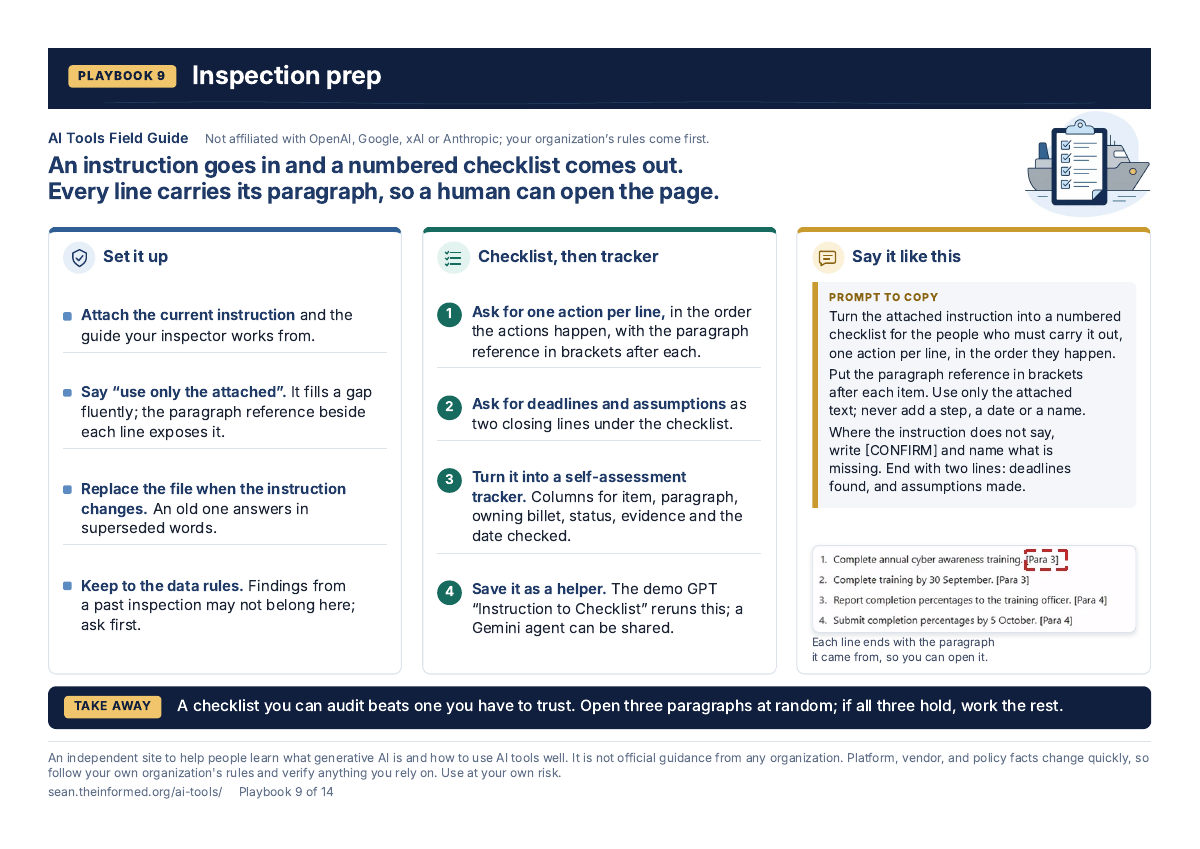 Inspection prep — page preview