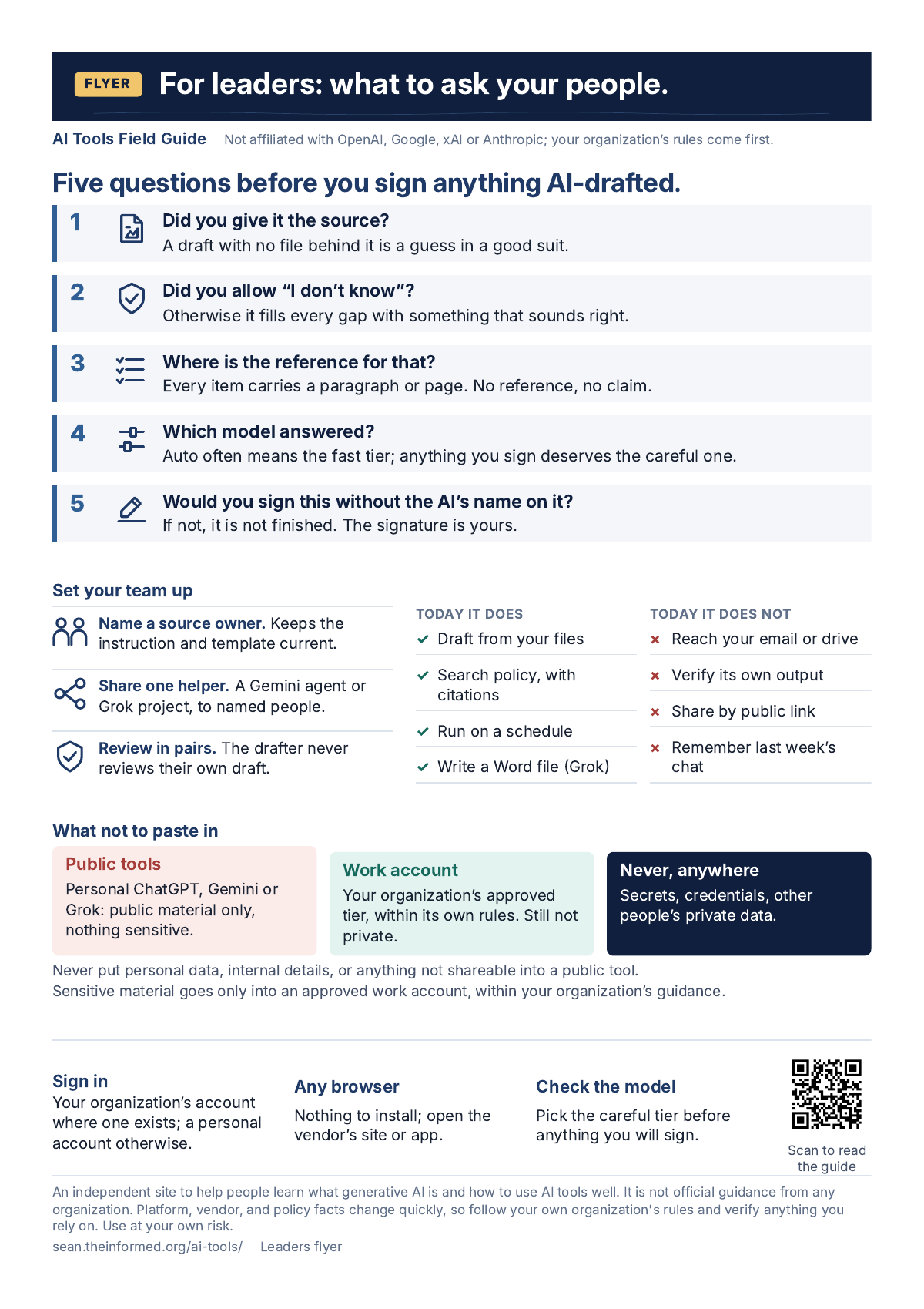 For leaders: what to ask your people. — page preview